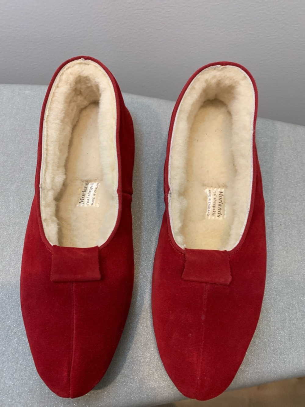 Warm Red Suede Slippers - Women